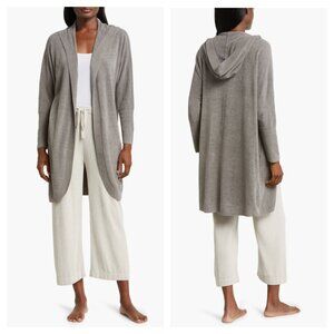 Barefoot Dreams CozyChic Lite Hooded Cocoon Cardigan Sweater in Gray Women's XS